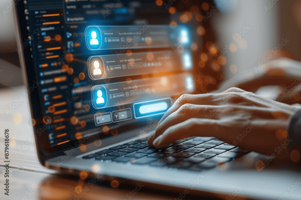 Aufkleber secure login protecting cybersecurity and data privacy for businessmen using laptop networks