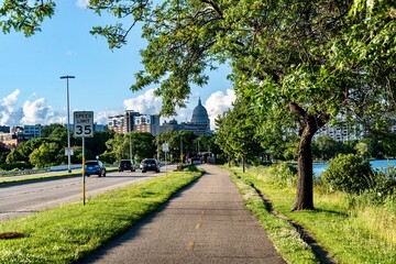 Lake Monona and the Wisconsin State Capitol Building and the Surrounding Madison Area