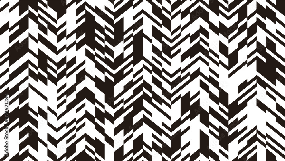 Poster black and white abstract geometric pattern background. sharp arrows shape for backgroud design and j