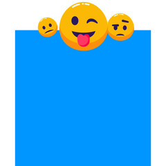 Obraz premium Text Box with Emoji