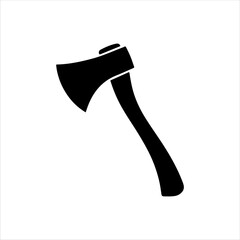Wooden axe silhouette on white background. Axe icon sign vector illustration design.