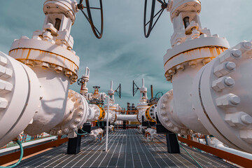 Pipe line oil and gas valves at gas plant pressure safety valve
