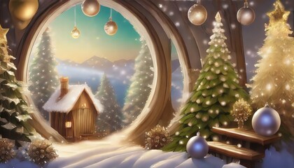 Obraz premium christmas tree and decorations