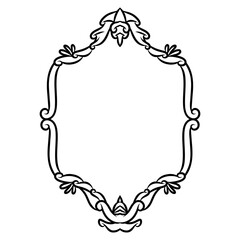 frame with swirl floral ornament