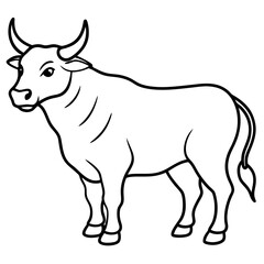 line art of a cow logo icon vector illustration.