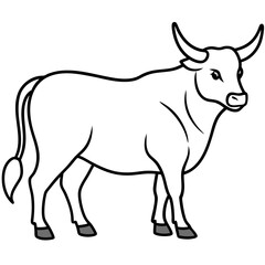 line art of a cow logo icon vector illustration.