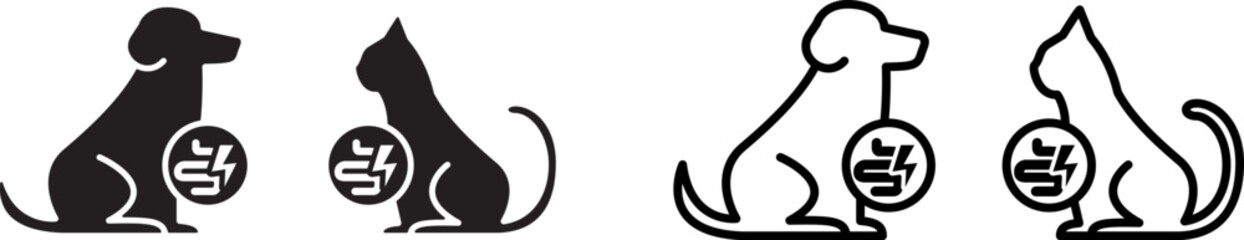 Pet IBD icon, cat dog IBD, vector illustration