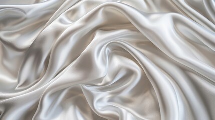 Obraz premium Versatile high resolution textures for decoration and design smooth silk fabric in white and platinum ample copy space with patterns and textures for walls
