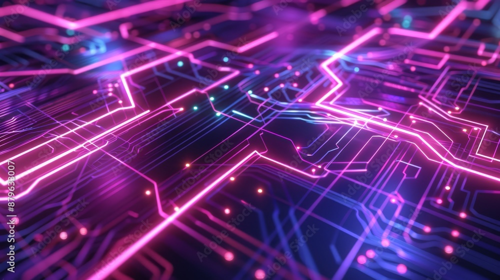 Poster modern abstract 3d background for explaining network capabilities, technological processes, digital 