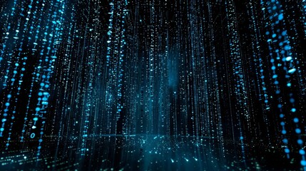 Backdrop of data technology. Visualization of big data. Information code. Matrix style background. 4K rendering.