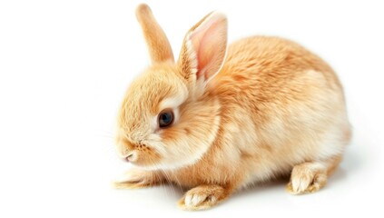 Obraz premium Adorable Little Bunny on White Background