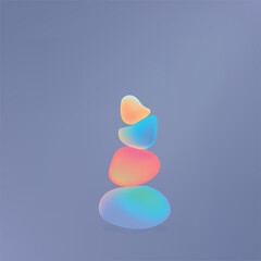 Vibrant colorful abstract gradient blurs, neon spots, blurred circles. Set of design elements