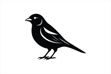 Obraz premium a minimalist beautiful Grosbeak bird silhouette black vector artwork illustration 