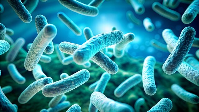 background close-up of probiotics, bacteria.