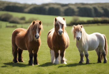 Obraz premium Ponies in a field