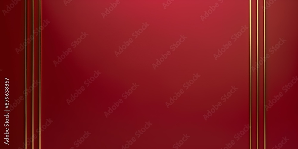 Poster a simple gradient red background with ornate golden vertical lines on both sides.