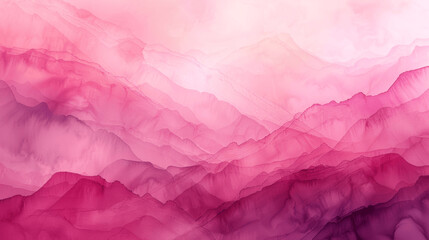 Fototapeta premium Abstract Pink Watercolor Background with Gradient Waves, Textured Grunge Paper