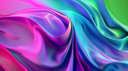 Obraz premium Abstract Colorful Fabric Flowing Waves