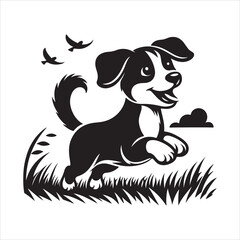 vector silhouette image of a dog
