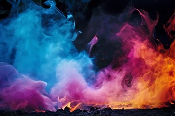Fototapeta premium Colorful smoke background, AI Generated