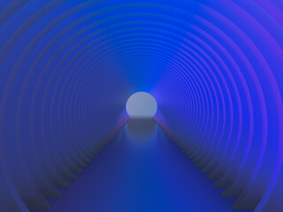 幻想的な光に輝くのトンネルの3Dイラスト