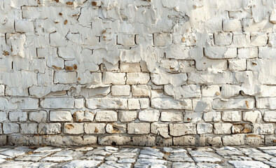 Cream and Beige White Brick Wall Texture Background, Interior Stonework Design, High-Quality Brick Pattern for Home Decor