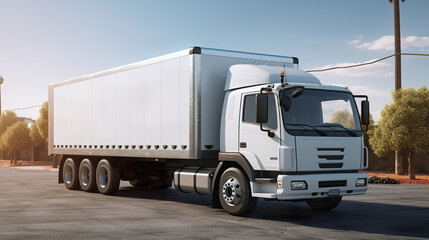 Delivery truck for freight in the background