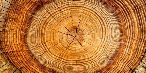 Fototapeta premium wooden background with detailed texture of felled wood, beautiful cut of tree rings
