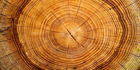 Naklejka premium wooden background with detailed texture of felled wood, beautiful cut of tree rings