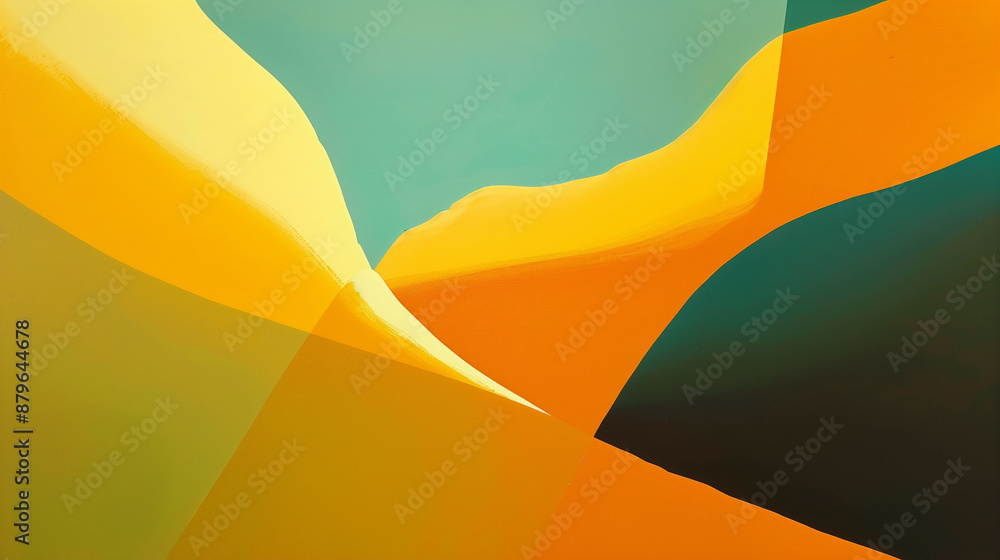 Poster abstract background from colored paper curved in different directions, with copy space