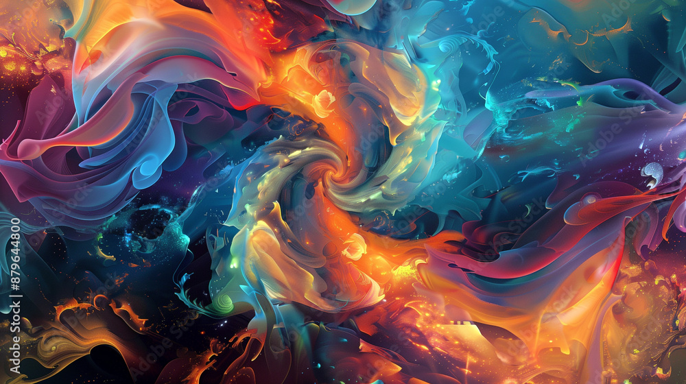 Poster abstract colorful background, computer generated abstract background, 3d rendering