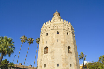 Golden Tower (or Torre del Oro) in Seville, Spain