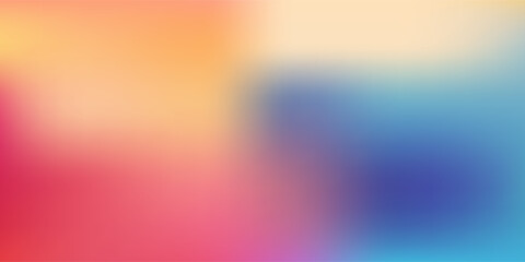 Smooth and blurry colorful gradient mesh background. Modern bright rainbow colors. Easy editable soft colored vector banner template. Premium quality