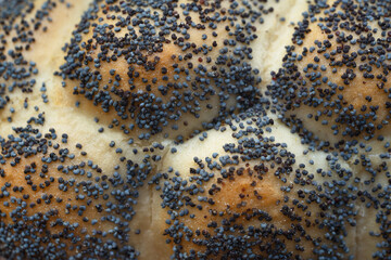 Background of baked goods with poppy seeds
