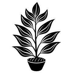 a minimalist plant silhouette vector illustration