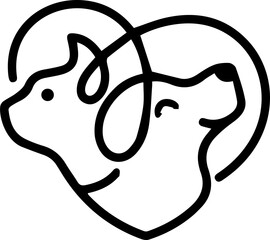 Pet and dog icon illustration Isolated on a transparent background