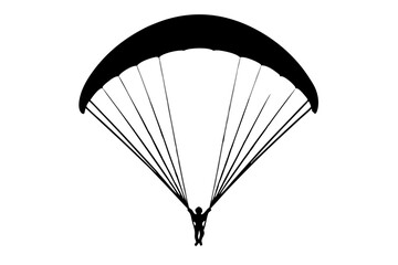 black flat paraglider silhouette vector illustration 