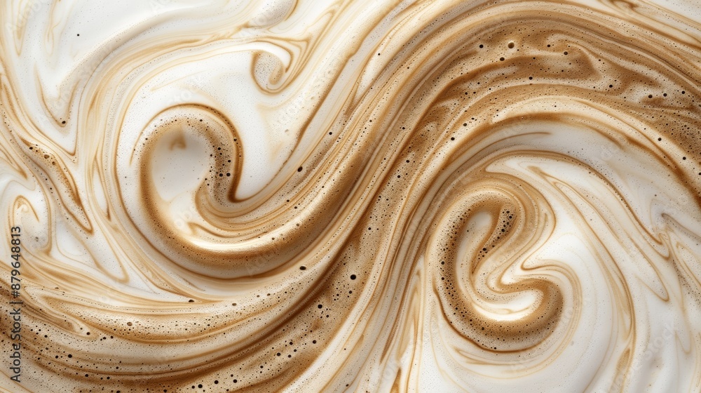 Aufkleber abstract coffee swirls blending with cream creating a mesmerizing, artistic pattern. perfect for bac
