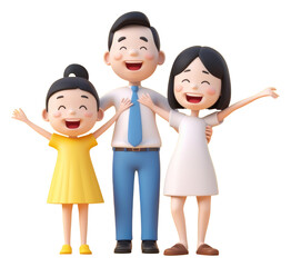 Obraz premium PNG Happy asian family child human cute.