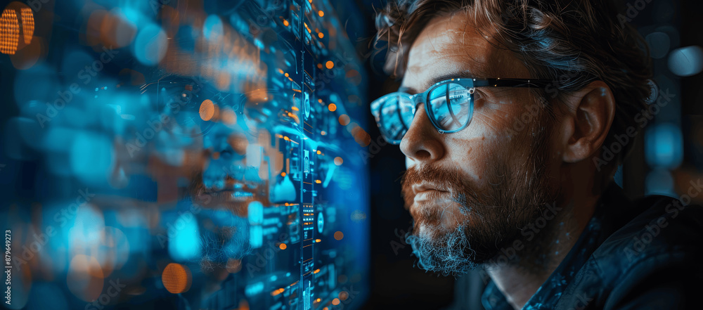 Poster ai chatbot for business intelligence and digital marketing analysis with futuristic interactive capa