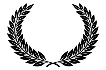 Obraz premium laurel-wreath silhouette vector illustration 