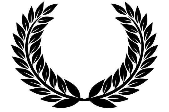 laurel-wreath silhouette vector illustration 