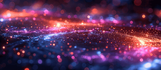 Obraz premium Neon Glowing Rings in Purple, Yellow, and Pink with Vibrant Colours for International Games and Celebrations Background