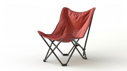 Stylish folding chair with a sleek design and comfortable seating, isolated on a white background