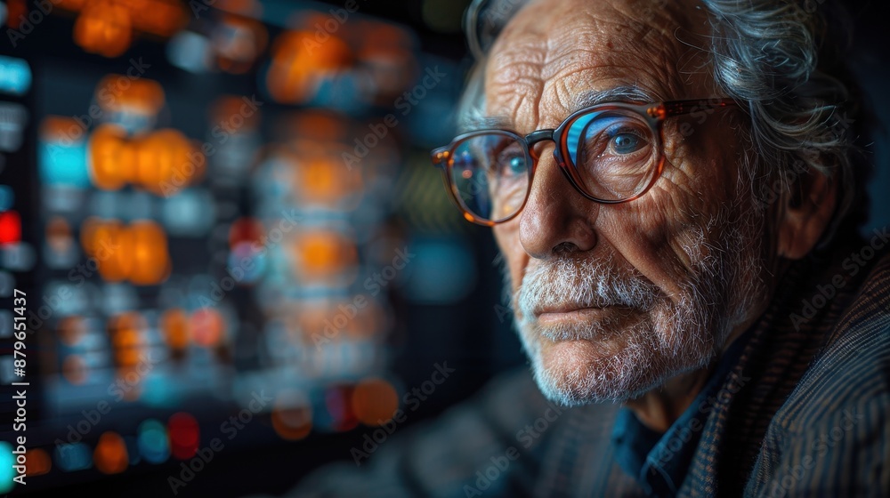 Poster a person operates a control panel in a dimly lit, high-tech workspace, symbolizing control, precisio