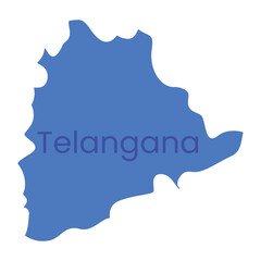 Telangana State Map Vector Icon. India Telangana Province State icon. Telangana Map