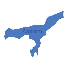 Assam State Map Vector Icon. India Assam Province State icon. Assam Map