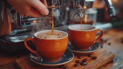 Fototapeta premium pouring coffee into a cup