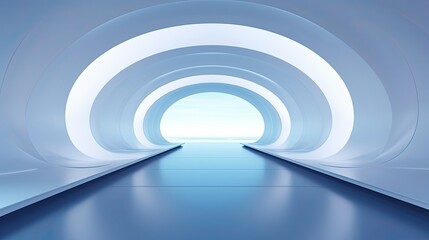 Fototapeta premium Futuristic Tunnel with Light at the End.