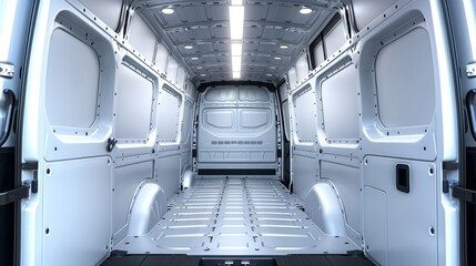 Obraz premium Interior of an empty cargo van with clean design